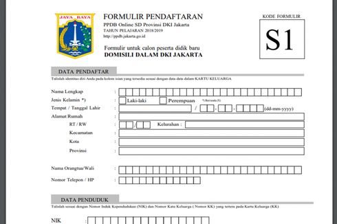 Perubahan Jadwal PPDB SD DKI Jakarta, Jangan Lupa Unduh Form S1