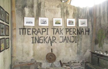 Tulisan Merapi Tak PErnah Ingkar Janji di Museum Sisa Hartaku