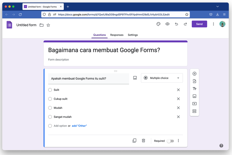 Cara membuat Google Forms di PC/Desktop (/Caroline Saskia Tanoto)