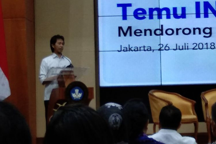 Kepala Balitbang Kemendikbud Toto Supriyatno dalam Temu INOVASI (26/7/2018). 