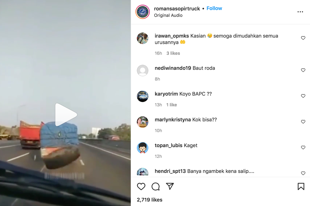 Truk alami pecah ban di jalan tol