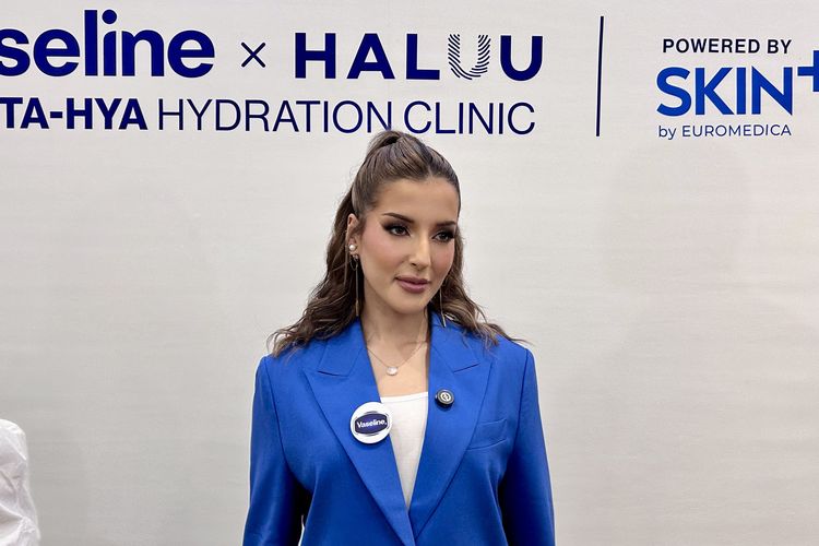 Tasya Farasya dalam acara Vaseline X HALUU: Gluta-Hya Hydration Clinic yang digelar di Mall Kota Kasablanka, Jakarta Selatan, Jumat (20/2/2026).