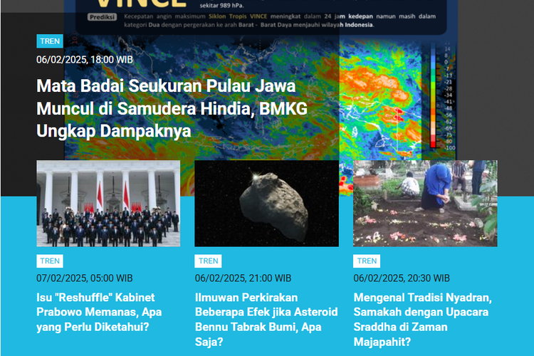 [POPULER TREN] Kemunculan Mata Badai Seukuran Pulau Jawa | Warganet Ungkap Situs Coretax Tak Dilengkapi Keamanan API