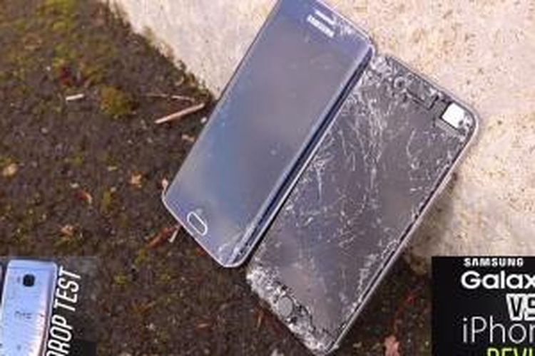 iPhone 6 tampak lebih rusak ketimbang Galaxy S6 Edge