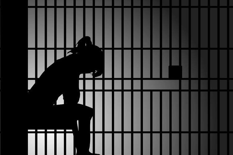 Ilustrasi perempuan ditahan.