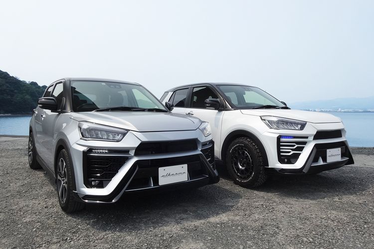 Daihatsu Rocky dan Toyota Raize yang telah dimodifikasi dengan body kit dari Albermo.