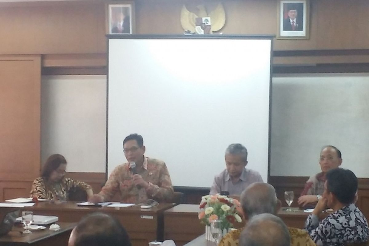 Diskusi tentang bencana alam yang diadakan di Universitas Indonesia, Jakarta, Senin (8/10/2018).