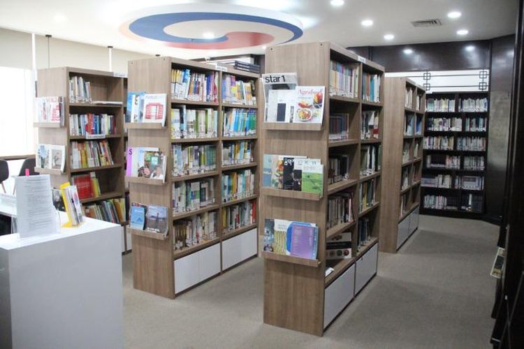 Ilustrasi perpustakaan di Korean Cultural Center Indonesia (KCCI) di  Senayan, Kebayoran Baru, Kota Jakarta Selatan.