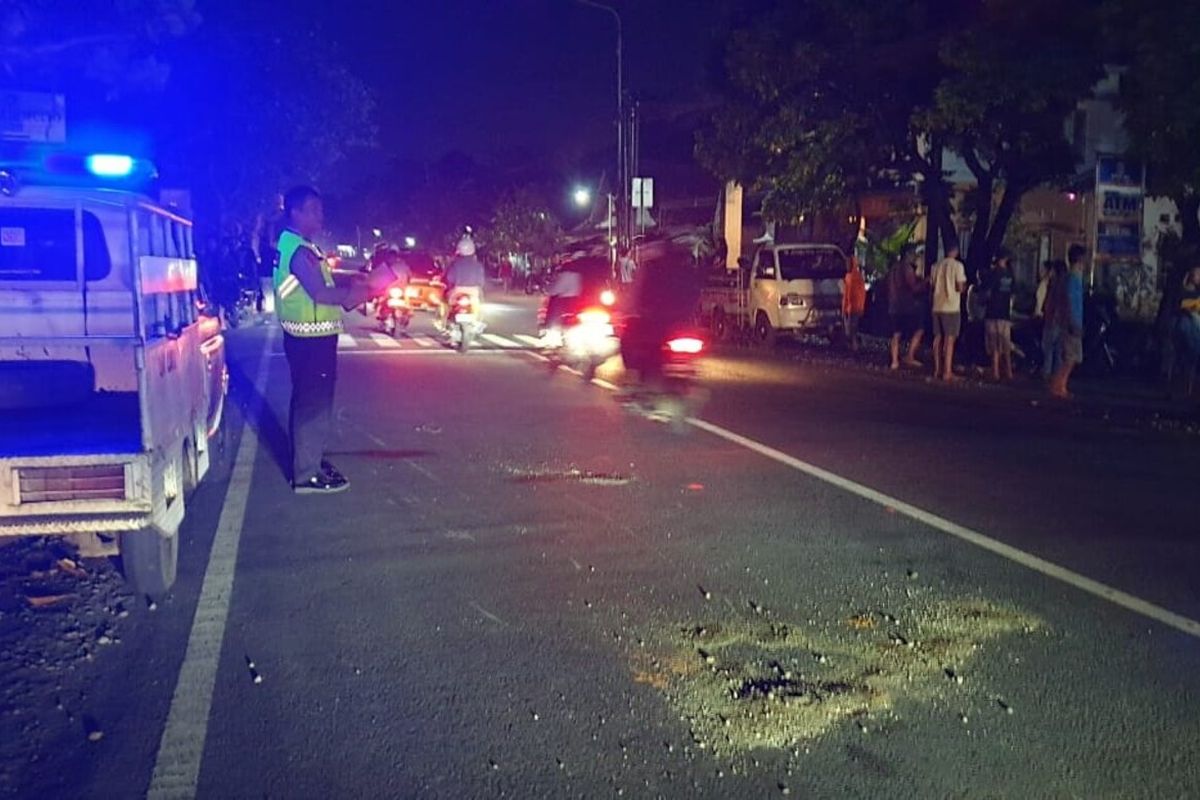 Lokasi kecelakaan di Jalan Samas, Bantul. Sabtu (24/5/2025)