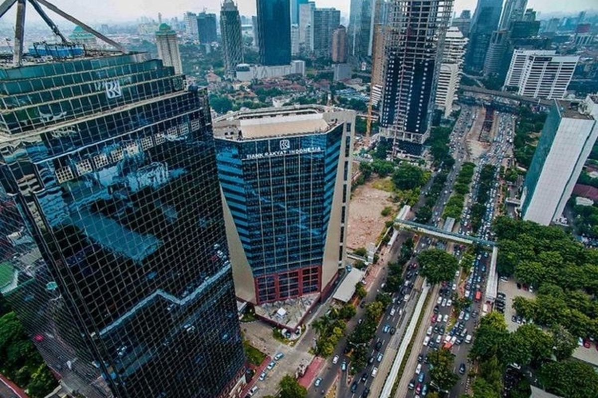 Ilustrasi Menara Bank Rakyat Indonesia (BRI) Gatot Subroto di Menteng Dalam, Tebet, Jakarta Selatan 