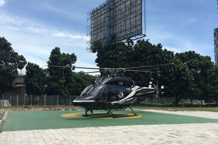 PT Whitesky Aviation meluncurkan helikopter yang bisa menjadi moda transportasi antar kota yakni Helicity, di Wisma Aldiron, Pancoran, Jakarta Selatan, Senin (4/12/2017). 