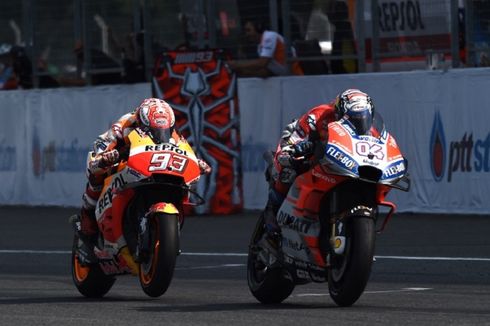 Rossi dan Dovi yang Bisa Tunda Perayaan Juara Marquez di Motegi