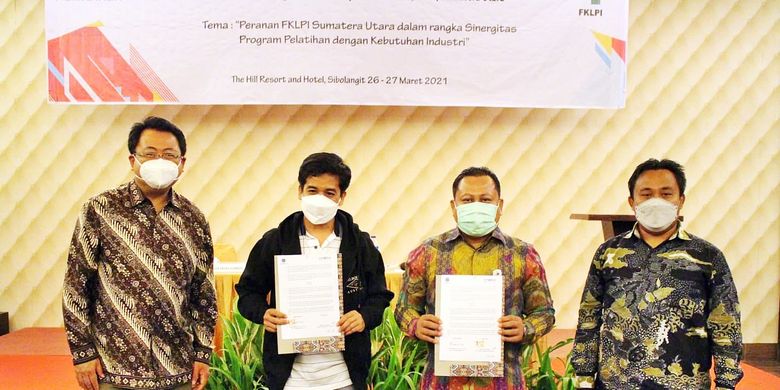 Rapat Koordinasi Forum Komunikasi Lembaga Pelatihan dan Industri (FKLPI) Sumatera Utara di Sibolangit Berastagi, Sumatera Utara, pada Jumat (26/3/2021).