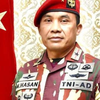 Deretan Brevet Kopassus di seragam mantan Danjen Kopassus Mayjen TNI Muhammad Hasan.