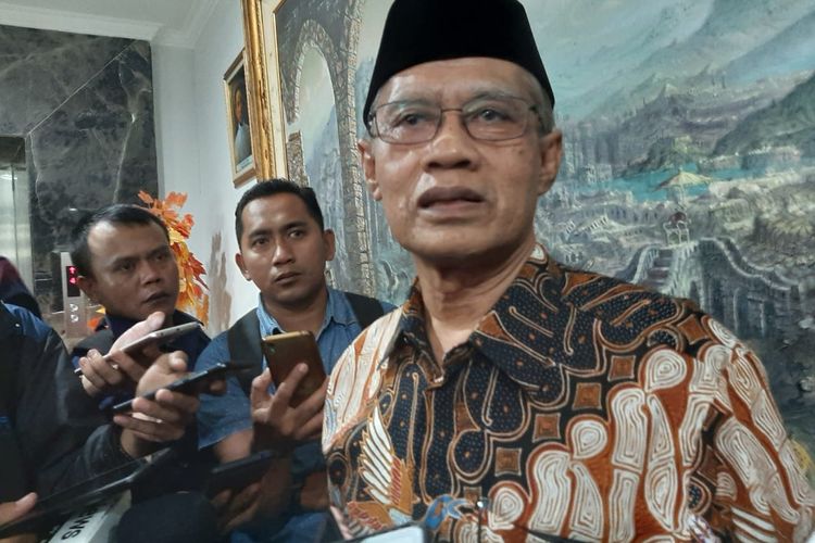 Ketua Umum PP Muhammadiyah Haedar Nasir di kantor Pusat Dewan Dakwah Muhammadiyah, Jakarta, Senin (16/12/2019).
