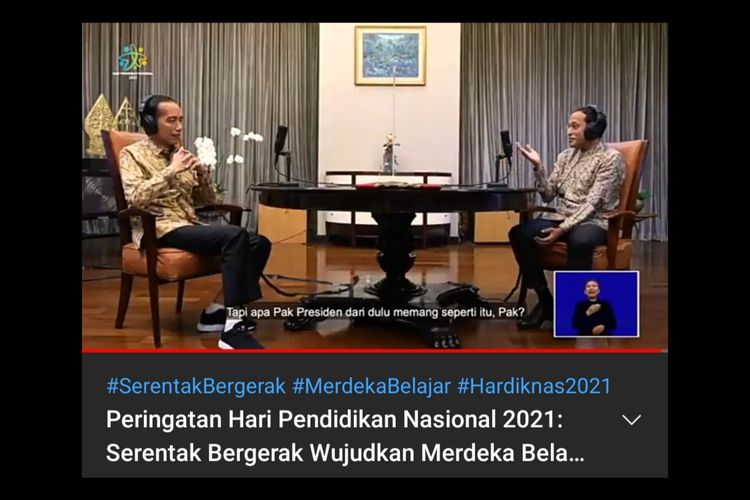 Nadiem mengajak Jokowi podcast untuk memperingati Hardiknas 2021.