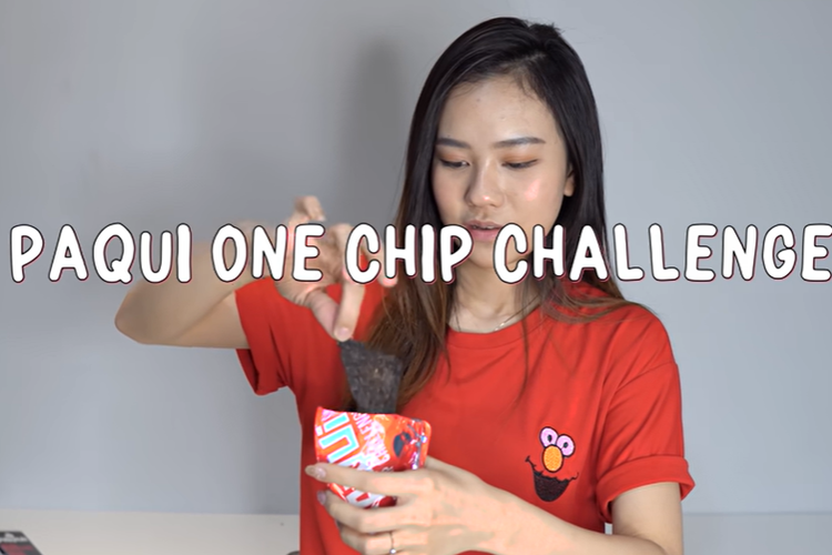 Jessica Jane saat coba One Chip Challenge