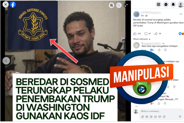 [VIDEO] Pelaku Penembakan Acara Gedung Putih Pakai Kaus IDF, Foto Terindikasi Konten AI