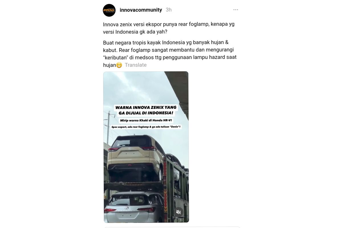 Toyota Kijang Innova Zenix versi ekspor 