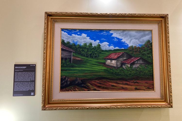 Karya seni Susilo Bambang Yudhoyono (SBY) berjudul Indah di Kaki Bukit di pameran seni bertajuk ?Understanding Cancer Through Art? di MGP Space, SCBD Park, Jakarta Selatan, yang berlangsung sejak Rabu (4/2/2026) sampai Minggu (8/2/2026).