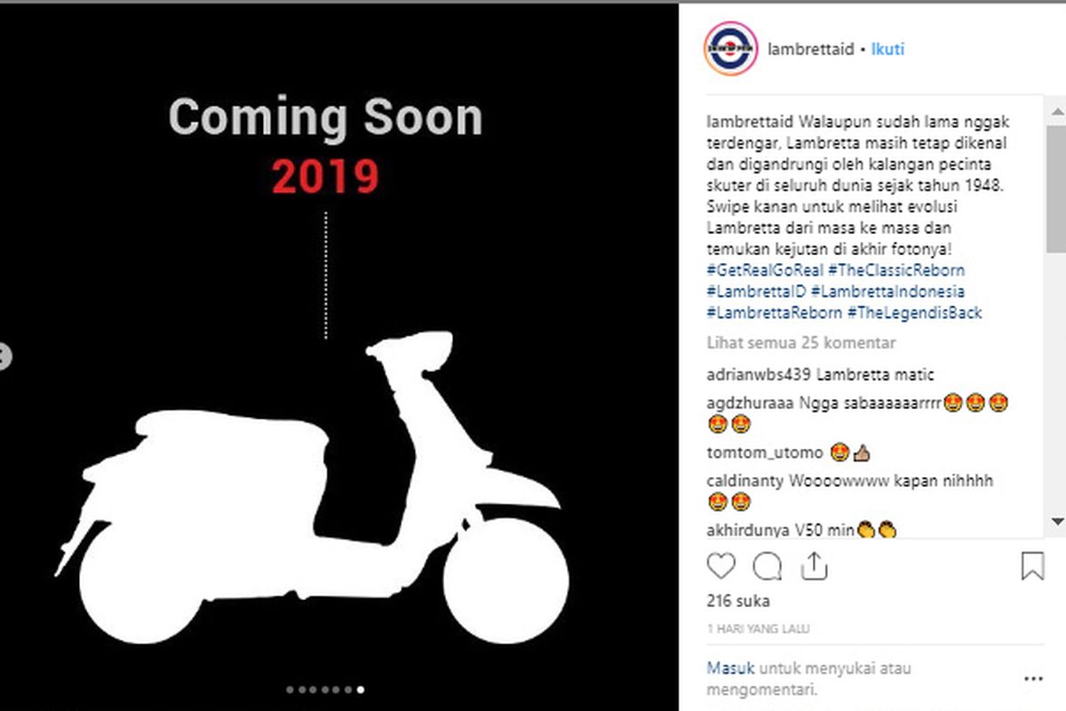 Lambretta siap meluncur April 2019