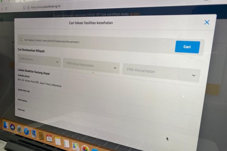 Cara cek lokasi vaksin booster secara online.
