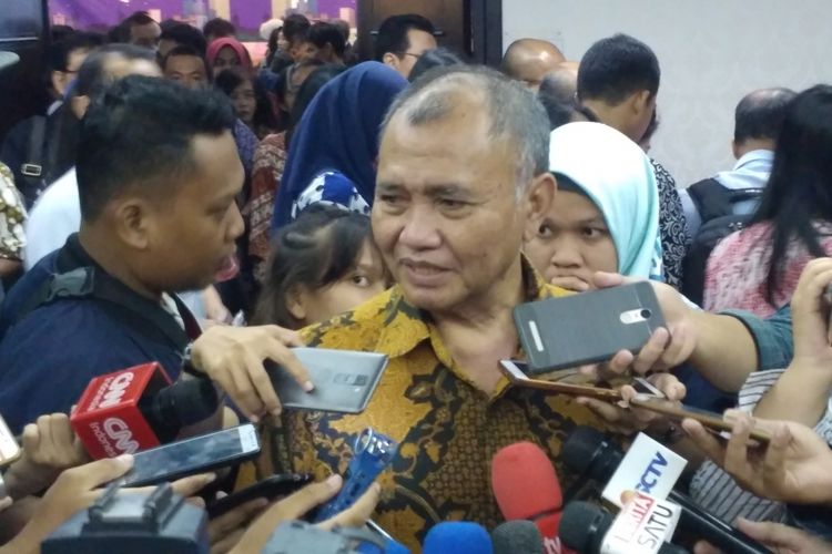 Ketua KPK Agus Rahardjo saat ditemui di PPATK, Jakarta, Selasa (17/4/2018).