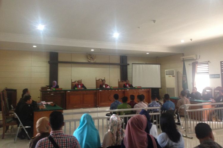 Sidang kasus penganiayaan hingga tewas taruna Akpol Brigdatar Muhammad Adam di PN Semarang, Kamis (2/11/2017).