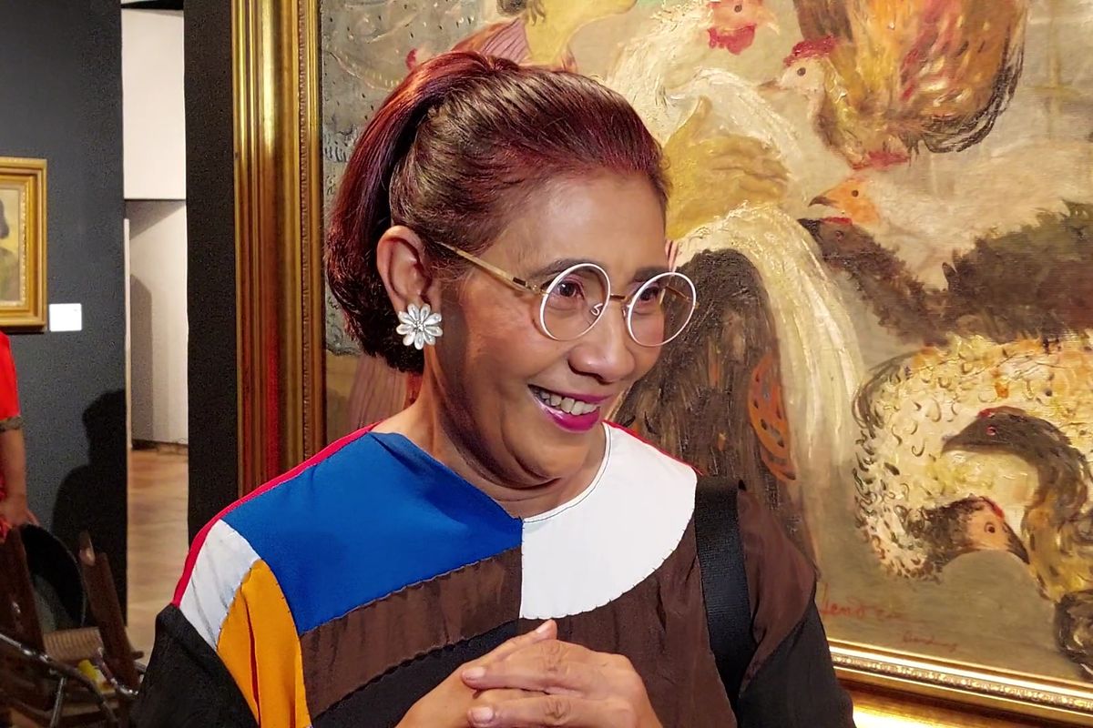 Susi Pudjiastuti saat menghadiri perayaan hari ulang tahun ke-40 Bentara Budaya di Bentara Budaya Jakarta, Senin (29/9/2022).