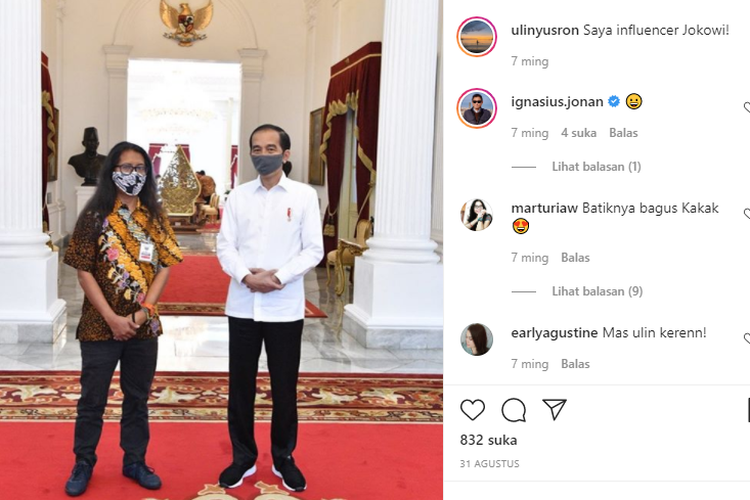 Ulin Yusron dan Jokowi (Screenshoot Instagram Ulin Yusron)