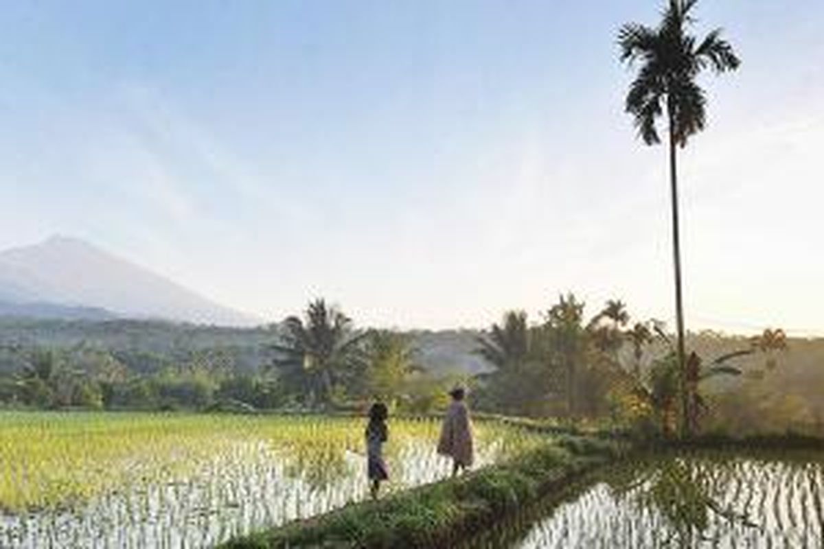 Panorama alam di kawasan yang dijuluki Ubud-nya Lombok di Tetebatu, Kecamatan Sikur, Kabupaten Lombok Timur, Nusa Tenggara Barat, Minggu (12/10/2014). 