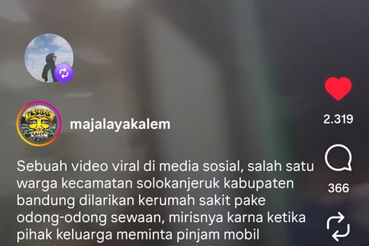 Seorang pasien asal Kecamatan Solokanjeruk, Kabupaten Bandung, Jawa Barat, diantar ke rummah sakit menggunakan mobil odong-odong bukan menggunakan mobil ambulans, perustiwa iru terjadi pada Minggu (12/10/2025) malam