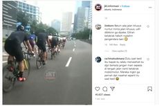 Video Viral Peleton Pesepeda Melintas di Jalur Kendaraan Bermotor Sudirman, Ini Kata Polisi 