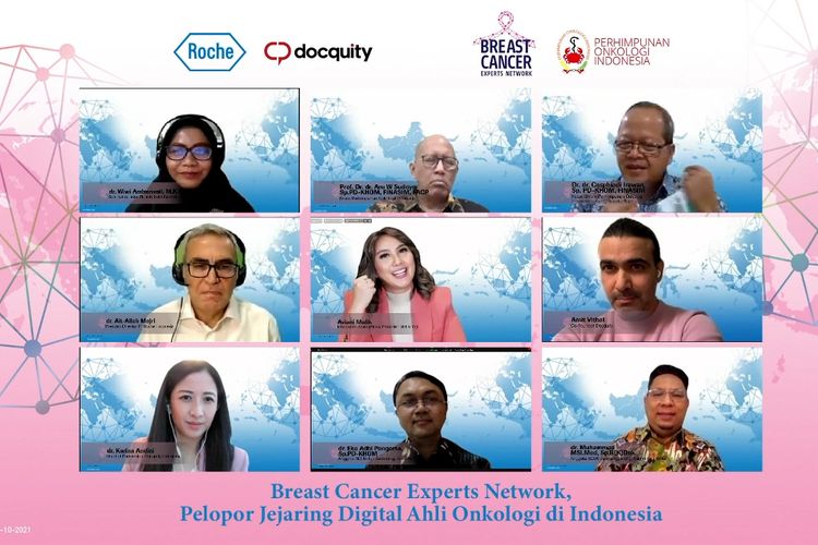Narasumber webinar Breast Cancer Experts Network, Pelopor Jejaring Digital Ahli Onkologi di Indonesia pada Selasa (2/11/2021)