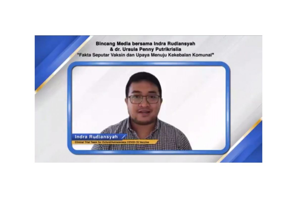 Indra Rudiansyah berbagi pengalaman dan pengetahuan akan vaksin. 