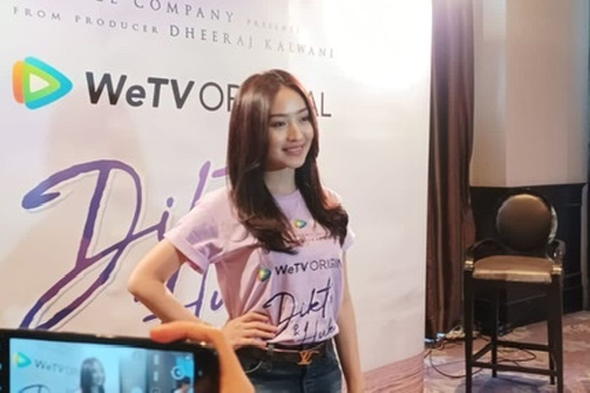 Natasha Wilona di jumpa pers di Kuningan, Jakarta Selatan, Senin (29/11/2021).
