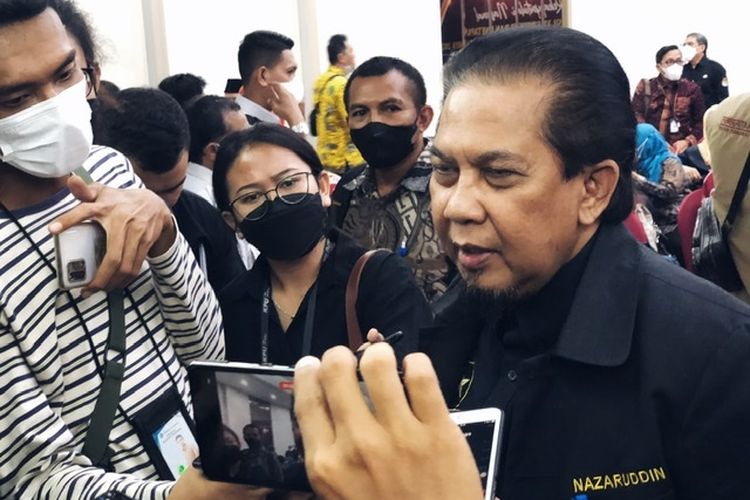 Wakil Ketua Partai Ummat, Nazaruddin, ditemui di Kantor KPU RI, Jakarta Pusat, Rabu (14/12/2022). Partai Ummat tak terima karena dinyatakan tak lolos verifikasi faktual di 2 provinsi yakni NTT dan Sulawesi Utara. 