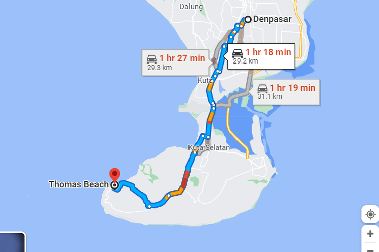 Rute Pantai Thomas, Bali 