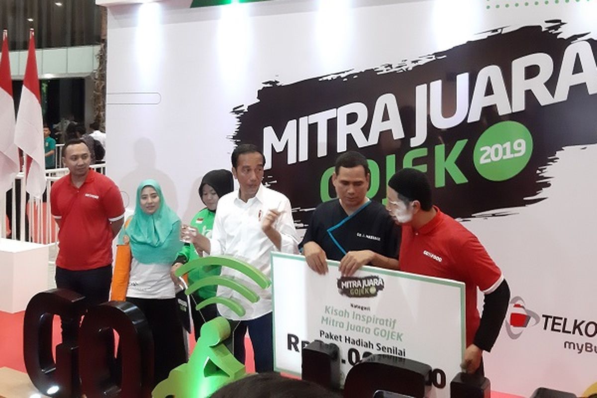 Presiden Jokowi menghadiri penghargaan Mitra Juara Gojek 2019