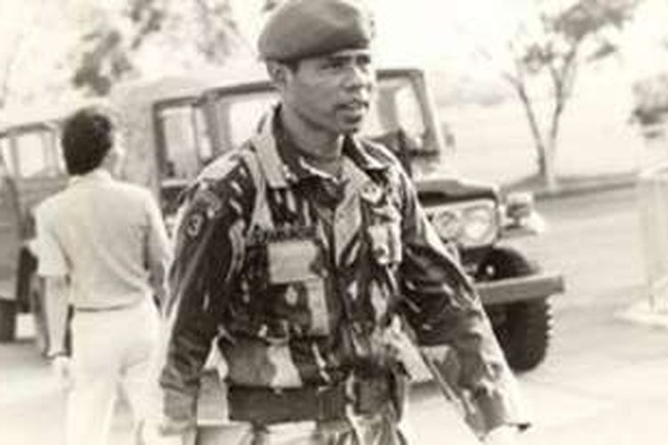 Anggota Komando Pasukan Khusus (Kopassus) yang ikut dalam pembebasan sandera ketika terjadi pembajakan pesawat Garuda Woyla di Dong Muang, Bangkok, pada 1981. 