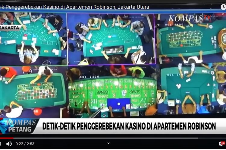 Detik-detik penggerebekan tempat perjudian di yang diungkap oleh polisi di Apartemen Robinson, Penjaringan, Jakarta Pusat, pada Minggu (6/10/1019).