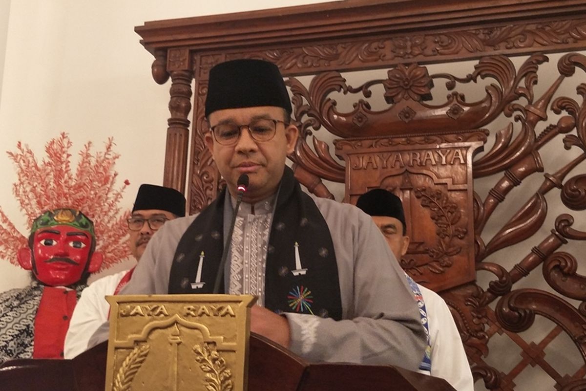 Gubernur DKI Jakarta Anies Baswedan di Balai Kota DKI Jakarta, Jalan Medan Merdeka Selatan, Jumat (1/11/2019).