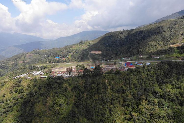 Tampak Keadaan Distrik Kiwirok setelah warganya memilih mengungsi ke Oksibil, Pegunungan Bintang, Papua