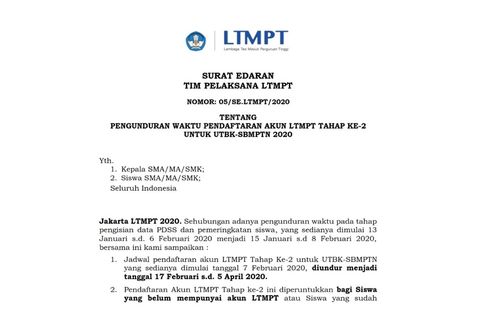 Catat, LTMPT Undur Waktu Pendaftaran Akun Tahap 2