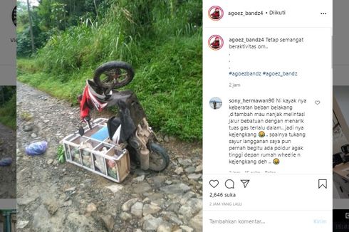 Bawa Barang Terlalu Berat, Motor Bisa Terbalik