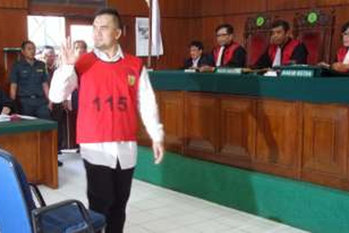 Saipul Jamil dalam ruang sidang Pengadilan Negeri Jakarta Utara, Kamis (21/4/2016).