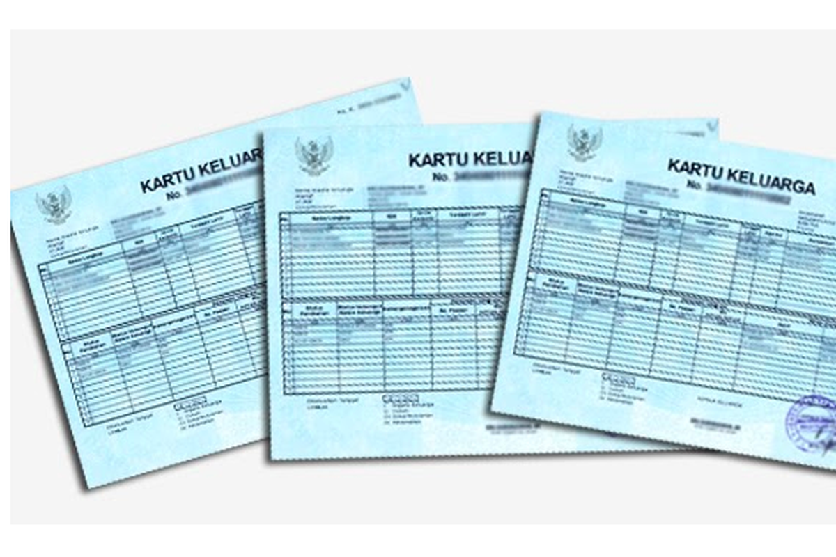 Ilustrasi Kartu Keluarga (KK).  