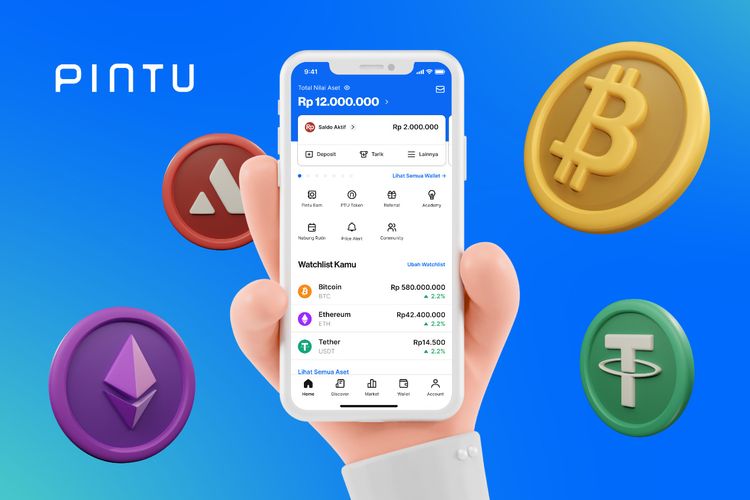 Startup jual-beli dan investasi aset kripto, Pintu, menawarkan lebih dari 50 aset kripto yang diperdagangkan, seperti Bitcoin dan Ethereum.