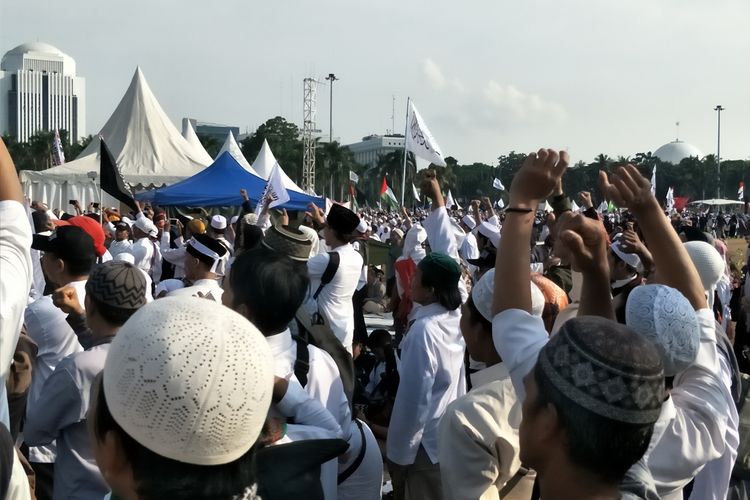 Suasane Reuni 212 di Monas, Jakarta Pusat, Senin (2/12/2019)