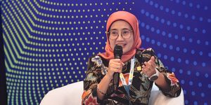 Direktur SPPU Pertamina Emma Sri Martini menjadi Narasumber saat sesi Students Meet The Global Executive saat acara 50th IPA Convex yang diselenggarakan di ICE BSD, Tangerang, Banten pada Rabu (20/5/2026)
